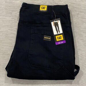 Caterpillar CAT Carpenter Work Pants Mens 40 x 34 Black Tool Pockets Double Knee